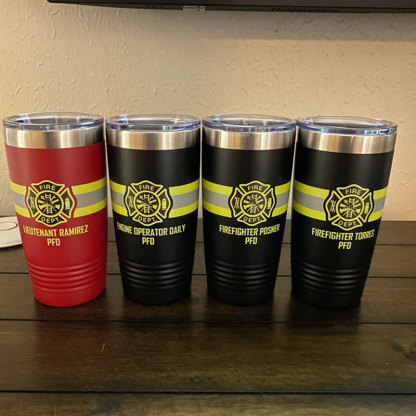 Personalized Firefighter 20z 30oz Tumblers With Name