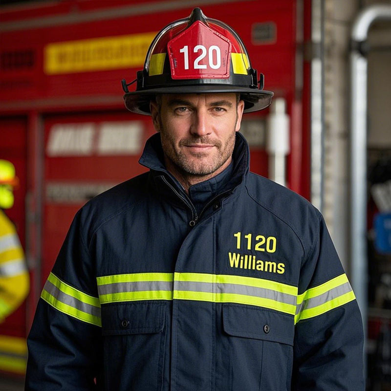Personalized Firefighter Uniform With Reflective Stripes