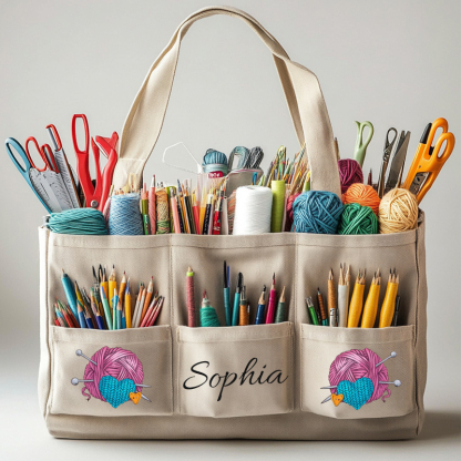 Personalized Knitting Crochet Tote Bag Handbag