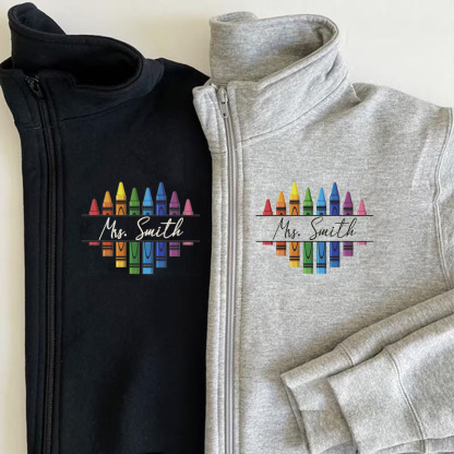 Personalized Love Crayon Pullover Jacket