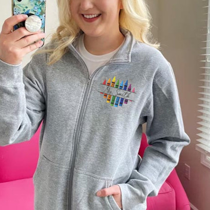 Personalized Love Crayon Pullover Jacket