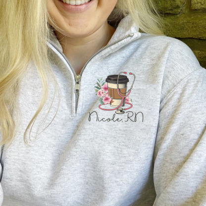 Personalized Nurse Coffe Pullover Jacket