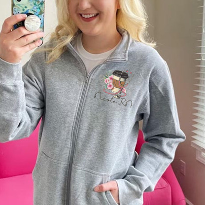 Personalized Nurse Coffe Pullover Jacket