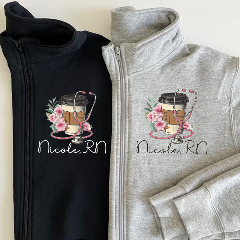 Personalized Nurse Coffe Pullover Jacket