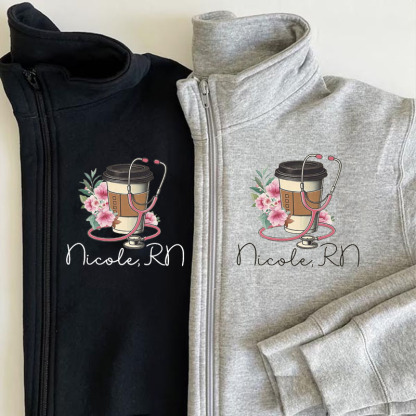 Personalized Nurse Coffe Pullover Jacket