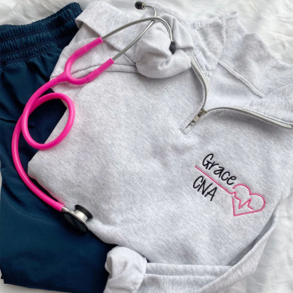 Personalized Nurse Quarter Zip Pullover Jacket