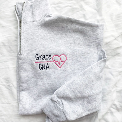 Personalized Nurse Quarter Zip Pullover Jacket