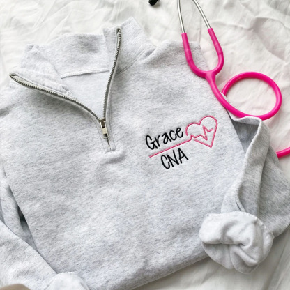 Personalized Nurse Quarter Zip Pullover Jacket
