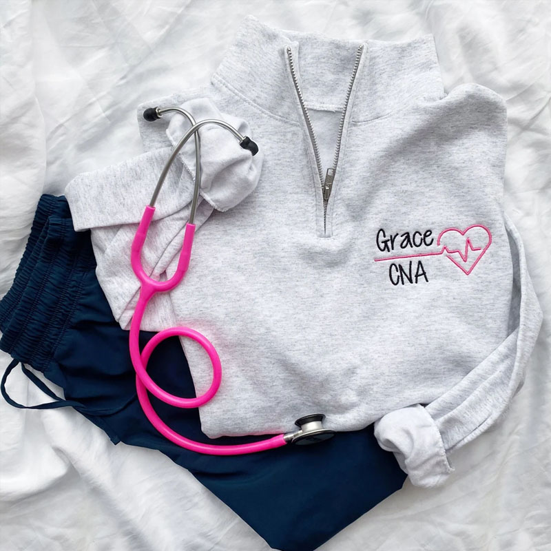 Personalized Nurse Quarter Zip Pullover Jacket