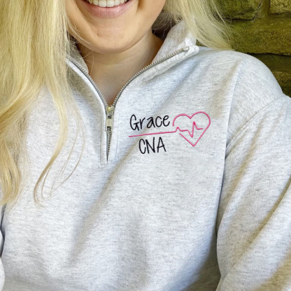 Personalized Nurse Quarter Zip Pullover Jacket