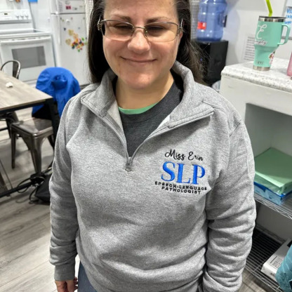 Personalized SLP Embroidered Quarter Zip Sweatshirt