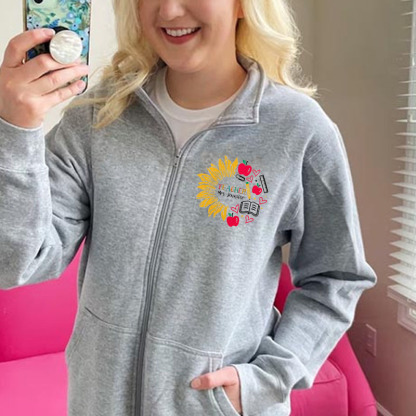 Personalized Sunflower Teacher Pullover Jacket