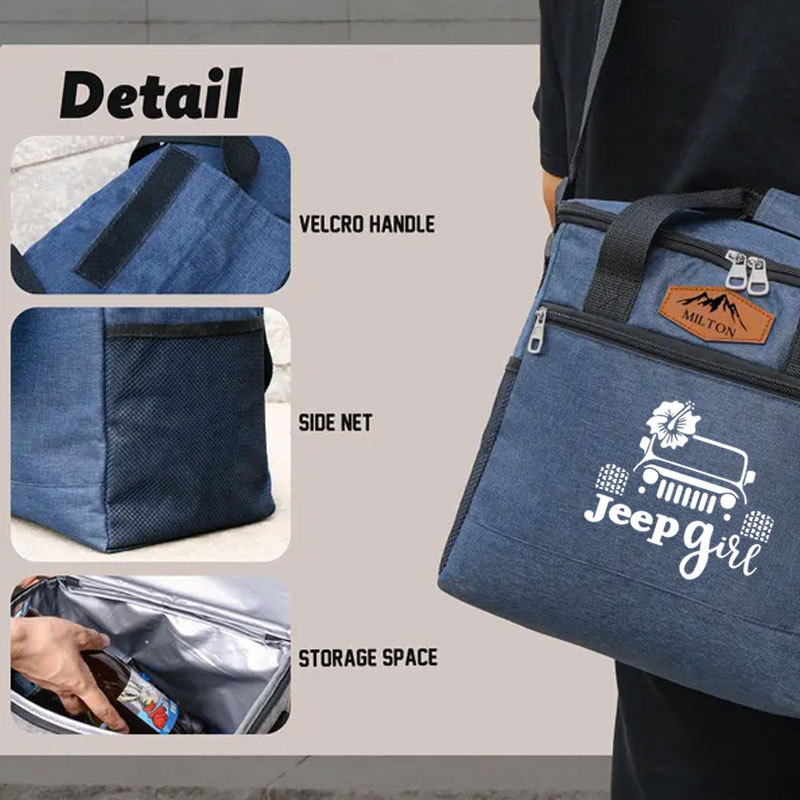 Personalized Jeep Girl Camping Cooler Bag