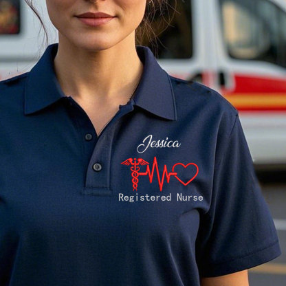 Personalized Registered Nurse Embroidery Polo Shirt
