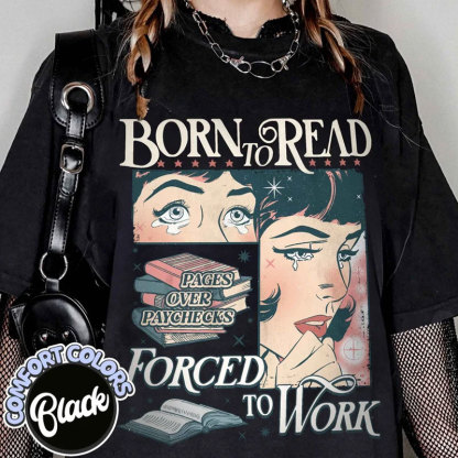 Born To Read Bookish Comfort Colors Custom Oversized T-shirt