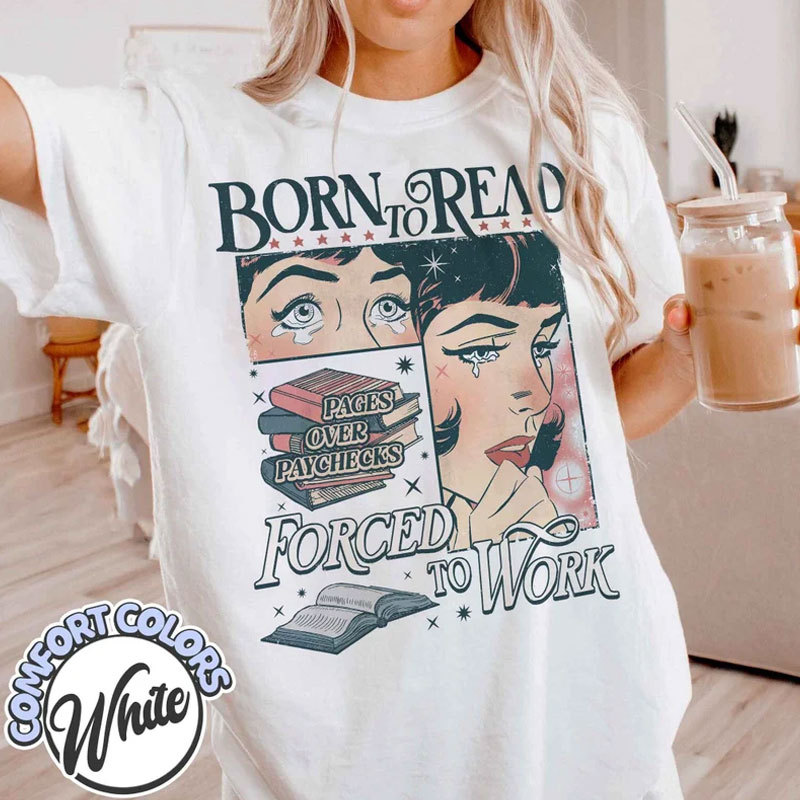 Born To Read Bookish Comfort Colors Custom Oversized T-shirt