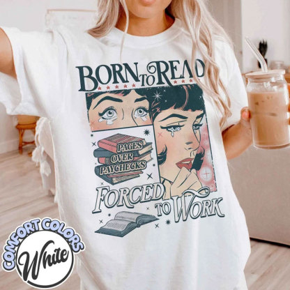 Born To Read Bookish Comfort Colors Custom Oversized T-shirt