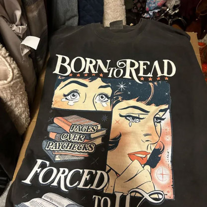 Born To Read Bookish Comfort Colors Custom Oversized T-shirt