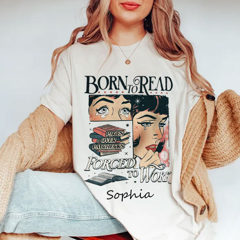 Born To Read Bookish Comfort Colors Custom Oversized T-shirt
