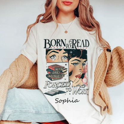 Born To Read Bookish Comfort Colors Custom Oversized T-shirt