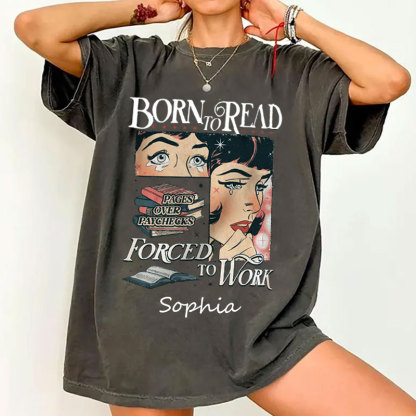 Born To Read Bookish Comfort Colors Custom Oversized T-shirt
