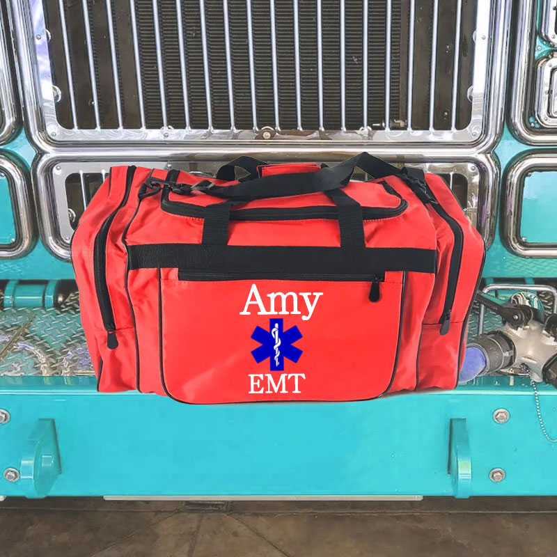 First Aid Bag Personalized with your Name EMT Gym Duffle Travel Bag