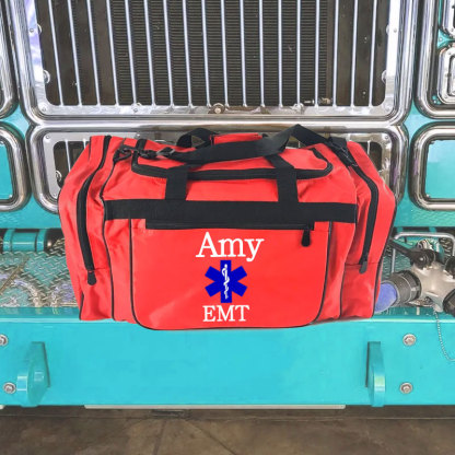 First Aid Bag Personalized with your Name EMT Gym Duffle Travel Bag