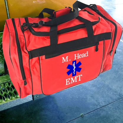 First Aid Bag Personalized with your Name EMT Gym Duffle Travel Bag