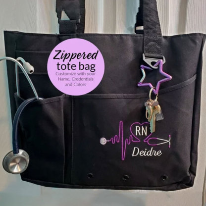 Monogrammed Nurse Utility Bag, Personalized Nurse Organizer Tote