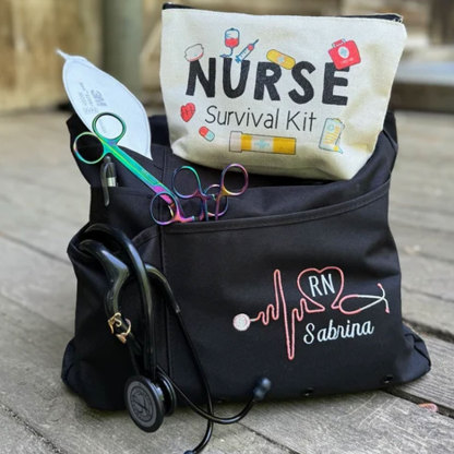 Monogrammed Nurse Utility Bag, Personalized Nurse Organizer Tote
