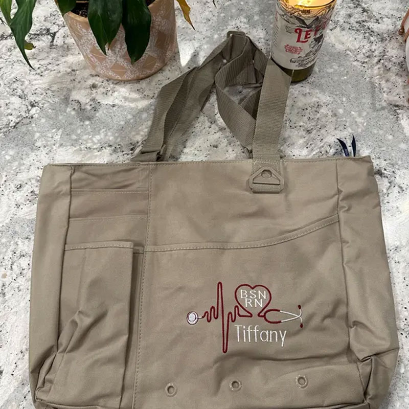 Monogrammed Nurse Utility Bag, Personalized Nurse Organizer Tote