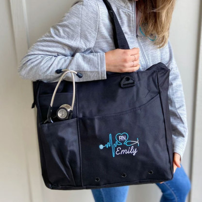 Monogrammed Nurse Utility Bag, Personalized Nurse Organizer Tote
