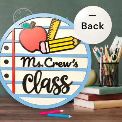 Personalized Teacher Door Sign, Classroom Notebook Paper Door Hanger