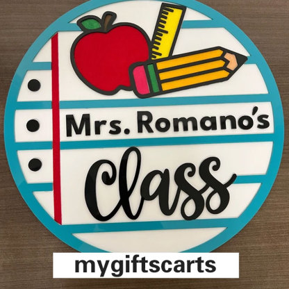 Personalized Teacher Door Sign, Classroom Notebook Paper Door Hanger