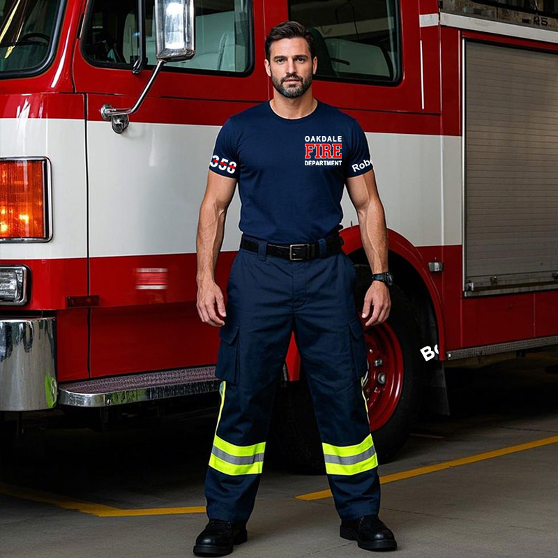 Firefighter Shirt Personalized Name, Badge Number and Fire Department