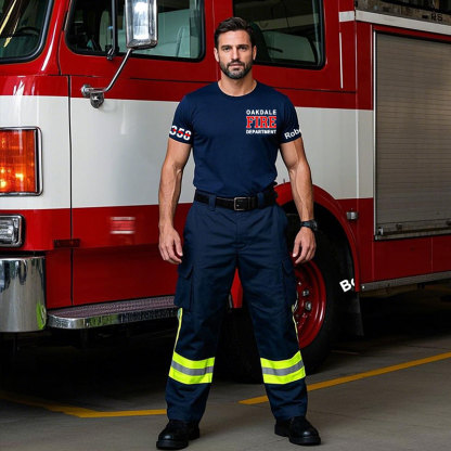 Firefighter Shirt Personalized Name, Badge Number and Fire Department