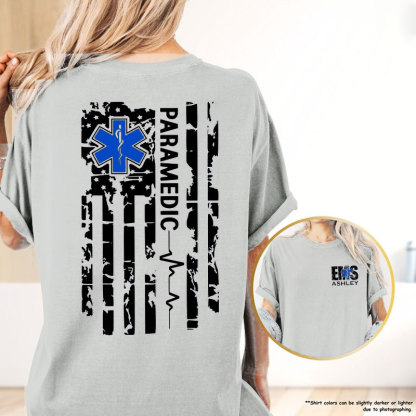 Custom Name EMS Tshirt, Personalized Paramedic Tee