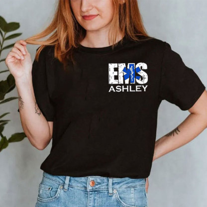 Custom Name EMS Tshirt, Personalized Paramedic Tee