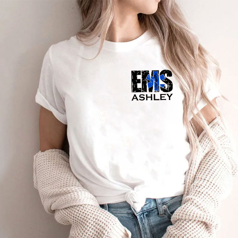 Custom Name EMS Tshirt, Personalized Paramedic Tee