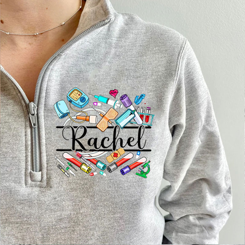 Phlebotomist Pullover Sweatshirt, Lab Technician Makeup Gift
