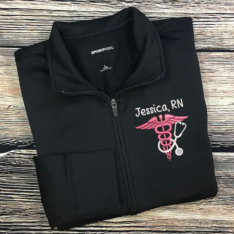 Nurse Stethoscope Jacket RN Zip Pullover Sweatshirt Jacket Gift For Nurse