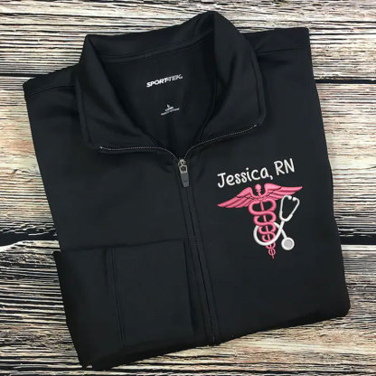 Nurse Stethoscope Jacket RN Zip Pullover Sweatshirt Jacket Gift For Nurse