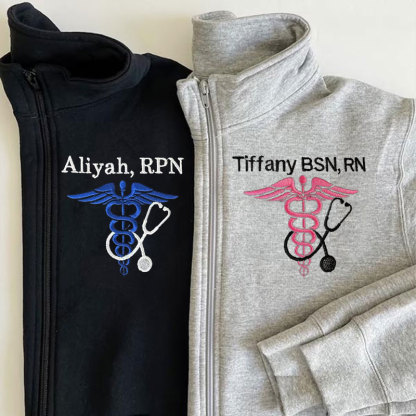 Nurse Stethoscope Jacket RN Zip Pullover Sweatshirt Jacket Gift For Nurse