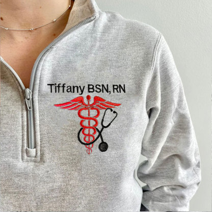 Nurse Stethoscope Jacket RN Zip Pullover Sweatshirt Jacket Gift For Nurse