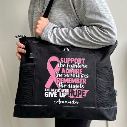 Support The Fighters Admire The Survivors Remeber The Angels Tote Bag