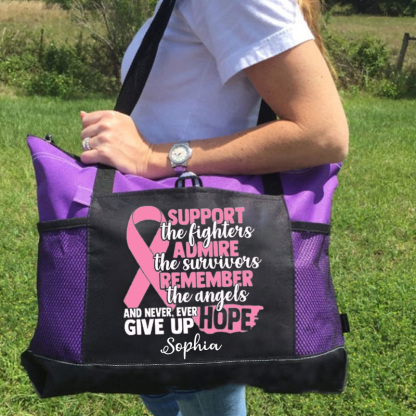 Support The Fighters Admire The Survivors Remeber The Angels Tote Bag
