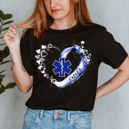 Paramedic EMS EMT Beautiful Heart Personalized T-Shirt