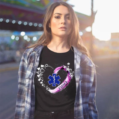 Paramedic EMS EMT Beautiful Heart Personalized T-Shirt