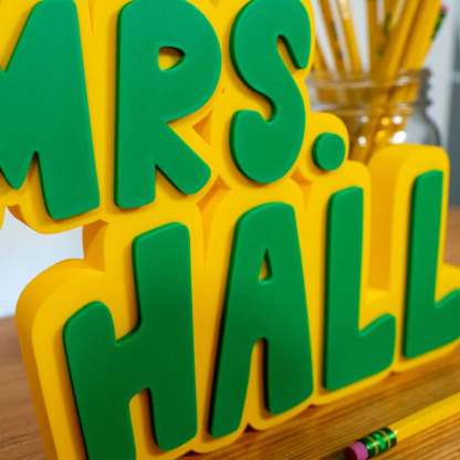 Teacher Name Plate Multicolor 3D Teacher Name Sign