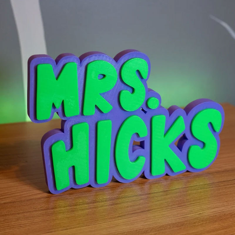 Teacher Name Plate Multicolor 3D Teacher Name Sign